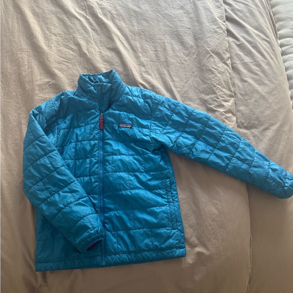 Patagonia Kids Bright Blue Puffer Jacket